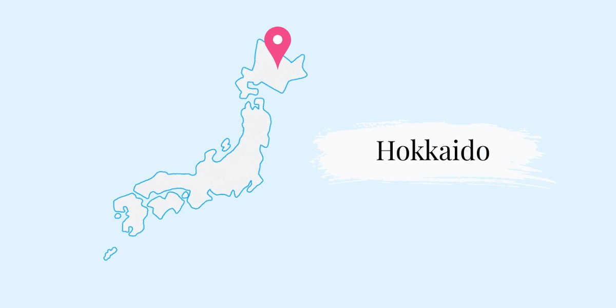 Map locator showing Hokkaido, the northernmost region of Japan
