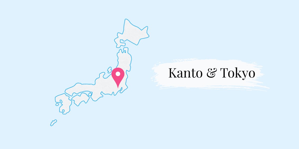 Map locator showing Kanto and Tokyo, in eastern Honshu