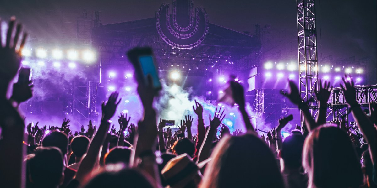 A crowd with raised hands at Ultra Music Festival in Miami